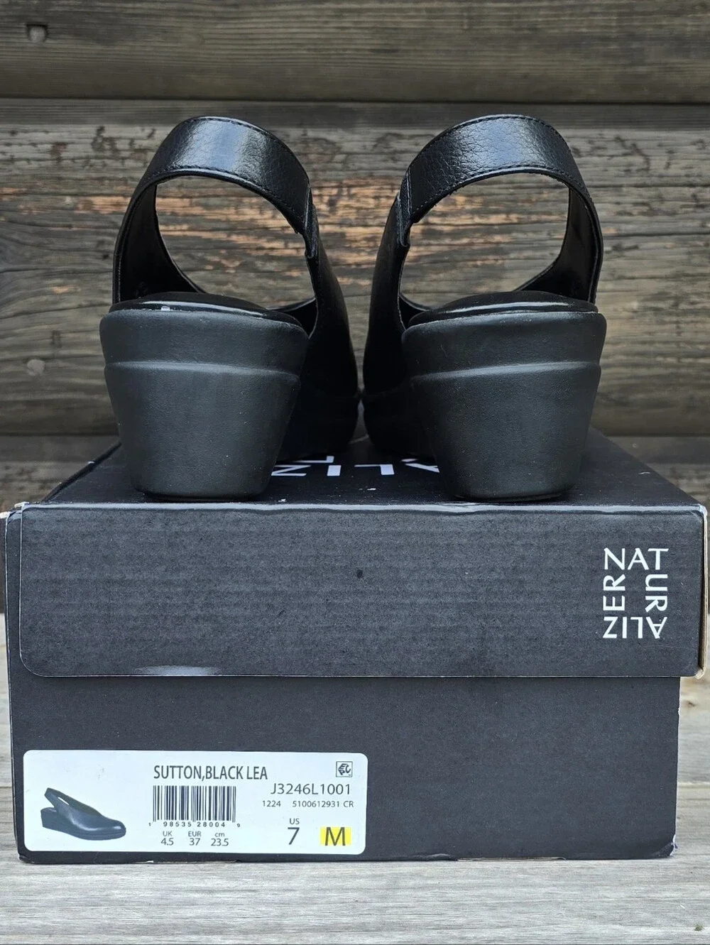 Natutalizer Sutton Y2K Corporate Chic Leather Slingback Comfort Wedge 7M